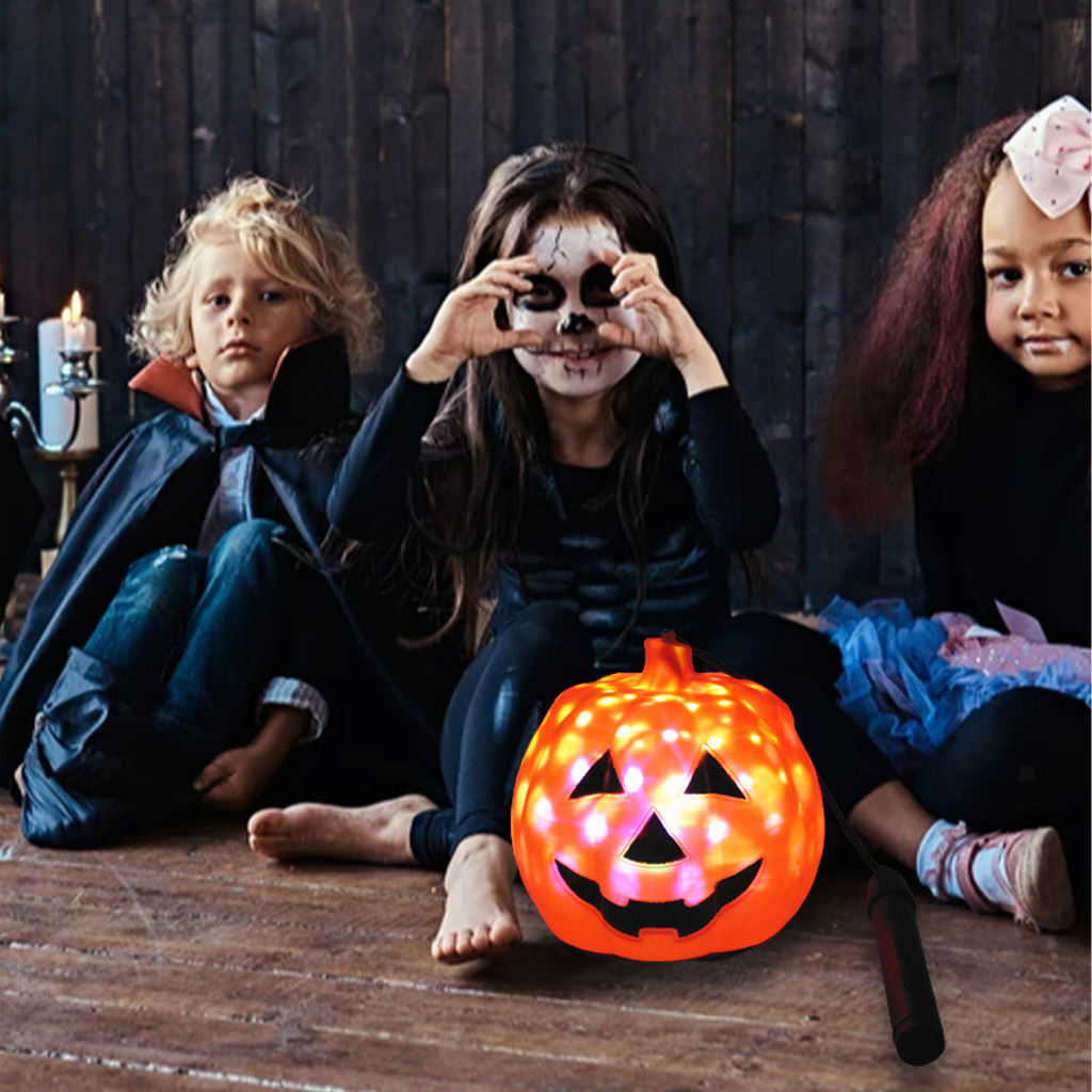 3x Halloween Pumpkin Lantern Lamp With Ghost Sound Party Fall Children Gift
