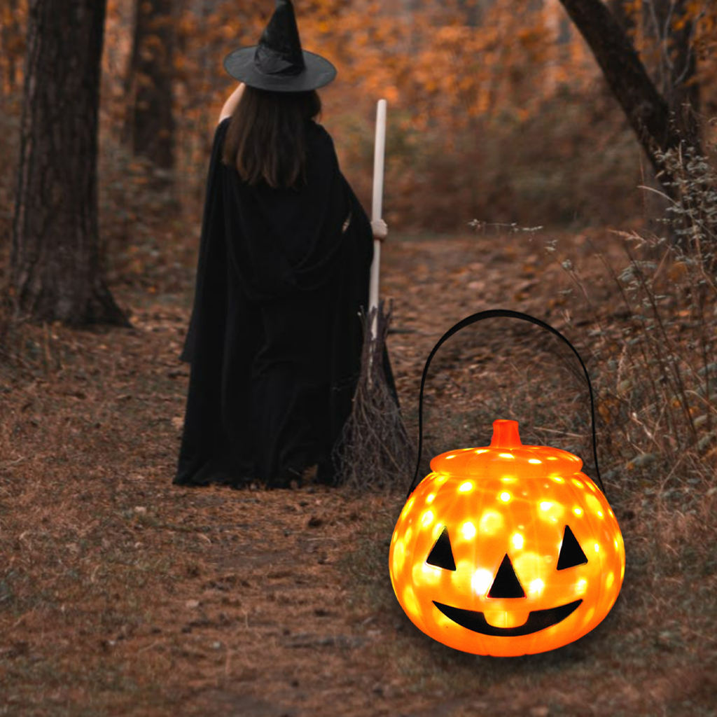 3x Halloween Pumpkin Lantern Lamp With Ghost Sound Party Fall Children Gift