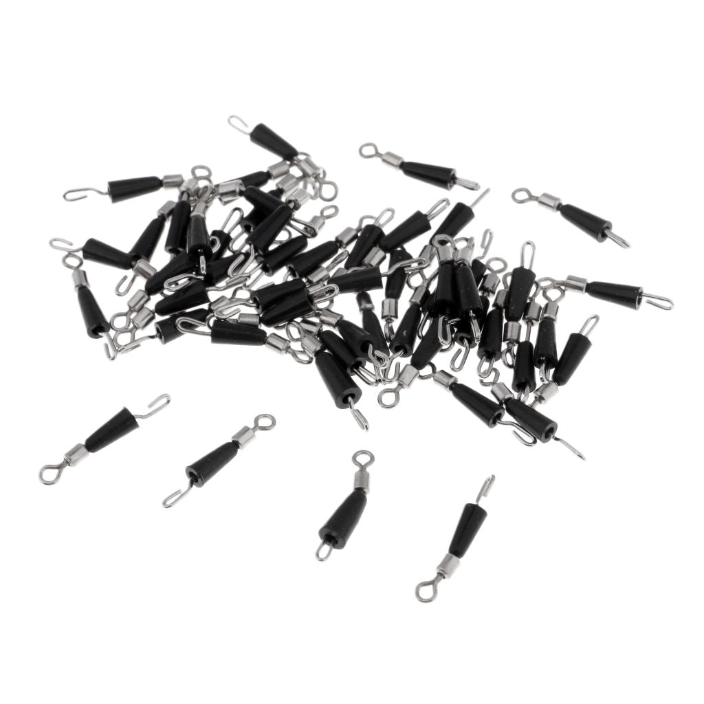 50Pcs Fishing Rolling Swivels Fast Link Quick-Change Snap Tackle Connector M
