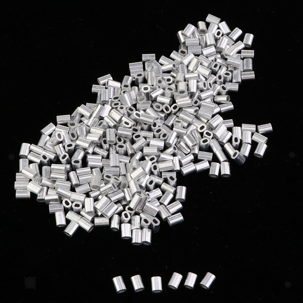 1000x Fishing Single Barrel Aluminium Crimp Fishing Tackle Connector 1.5mm Parts