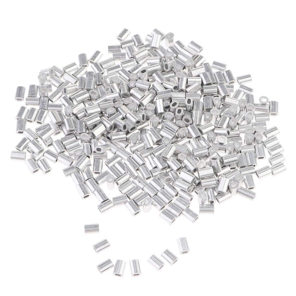 1000x Fishing Single Barrel Aluminium Crimp Fishing Tackle Connector 1.5mm Parts
