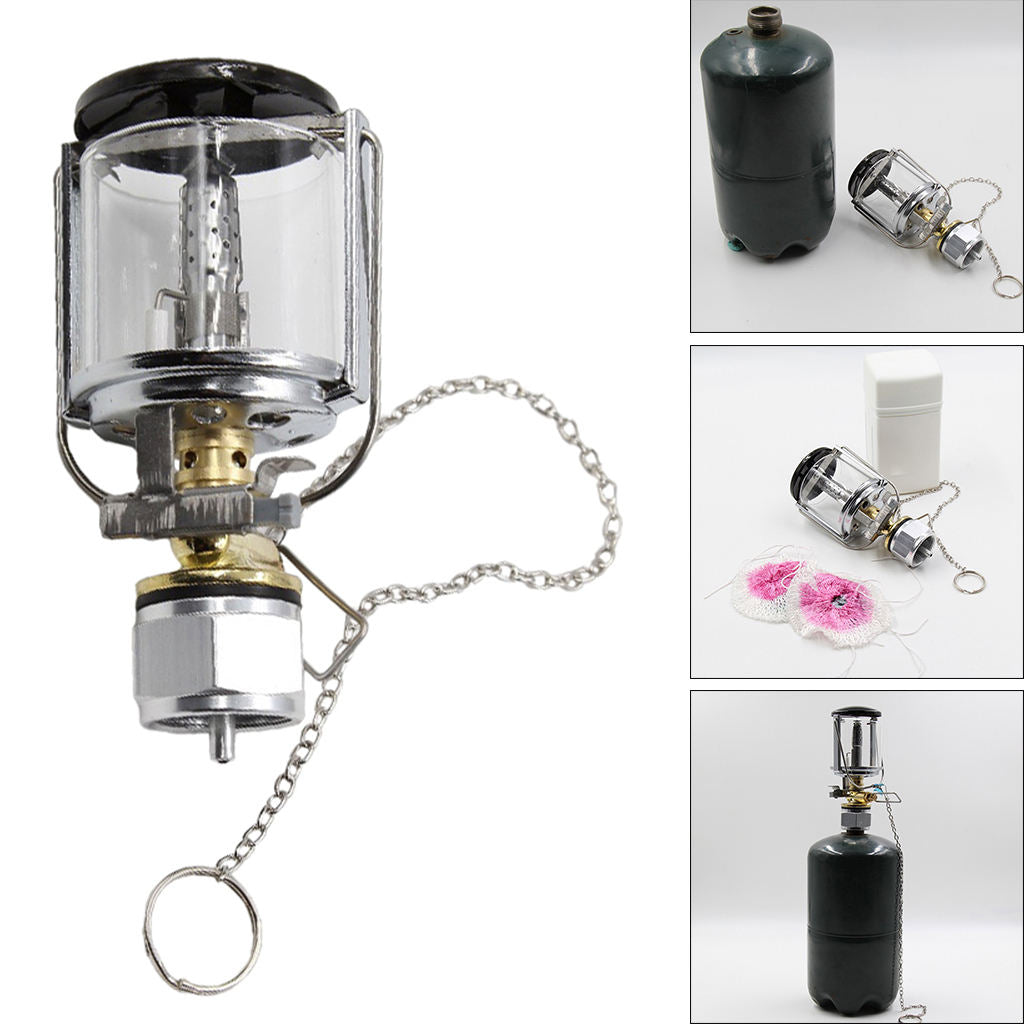 Mini Gas Lantern Fuel Lamp Outdoor Piezo Ignition Butane Light Fishing