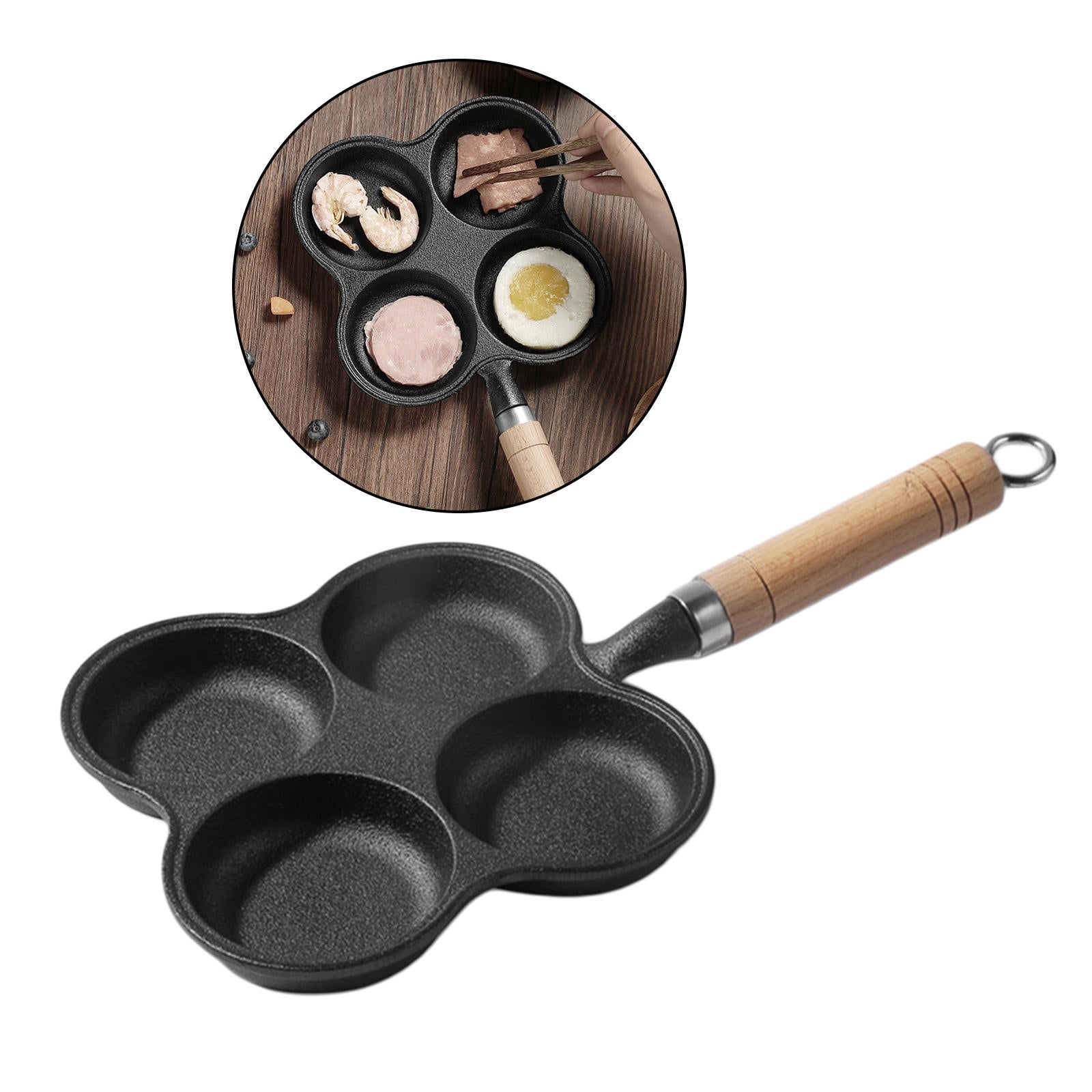 Non-Stick Egg Frying Pan Cast Iron Omelet Pans Induction Hob Making Cooker