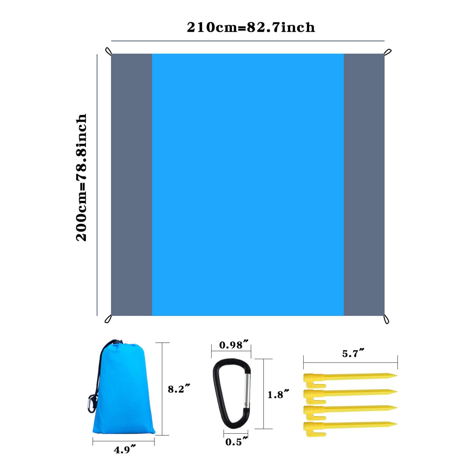 Extra Large Beach Blanket Fast Drying Compact Family Picnic Mat for Hiking