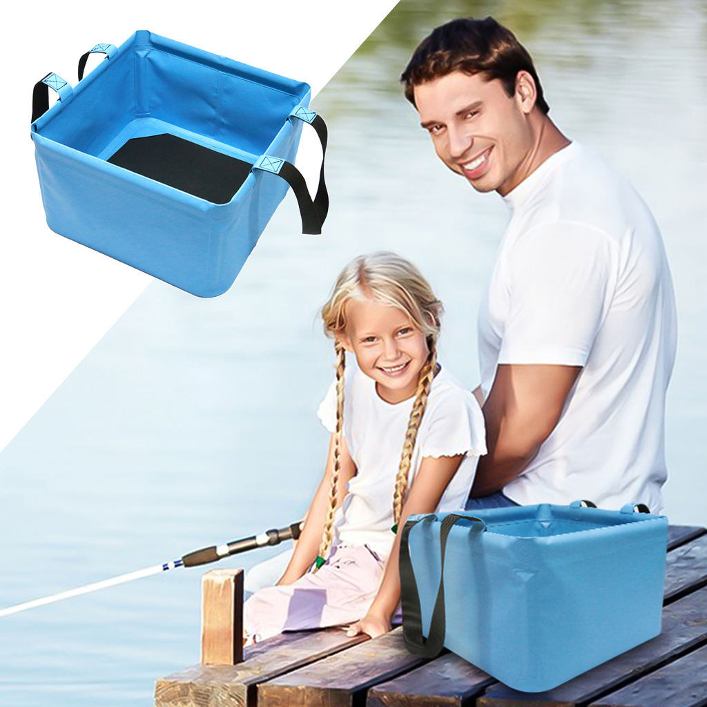 2Pcs 18L Foldable Bucket Portable Water Container Pail for Camping Picnic