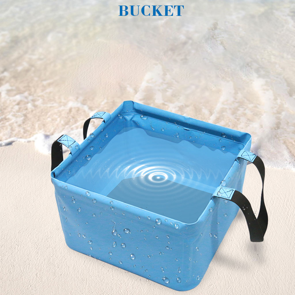 2Pcs 18L Foldable Bucket Portable Water Container Pail for Camping Picnic