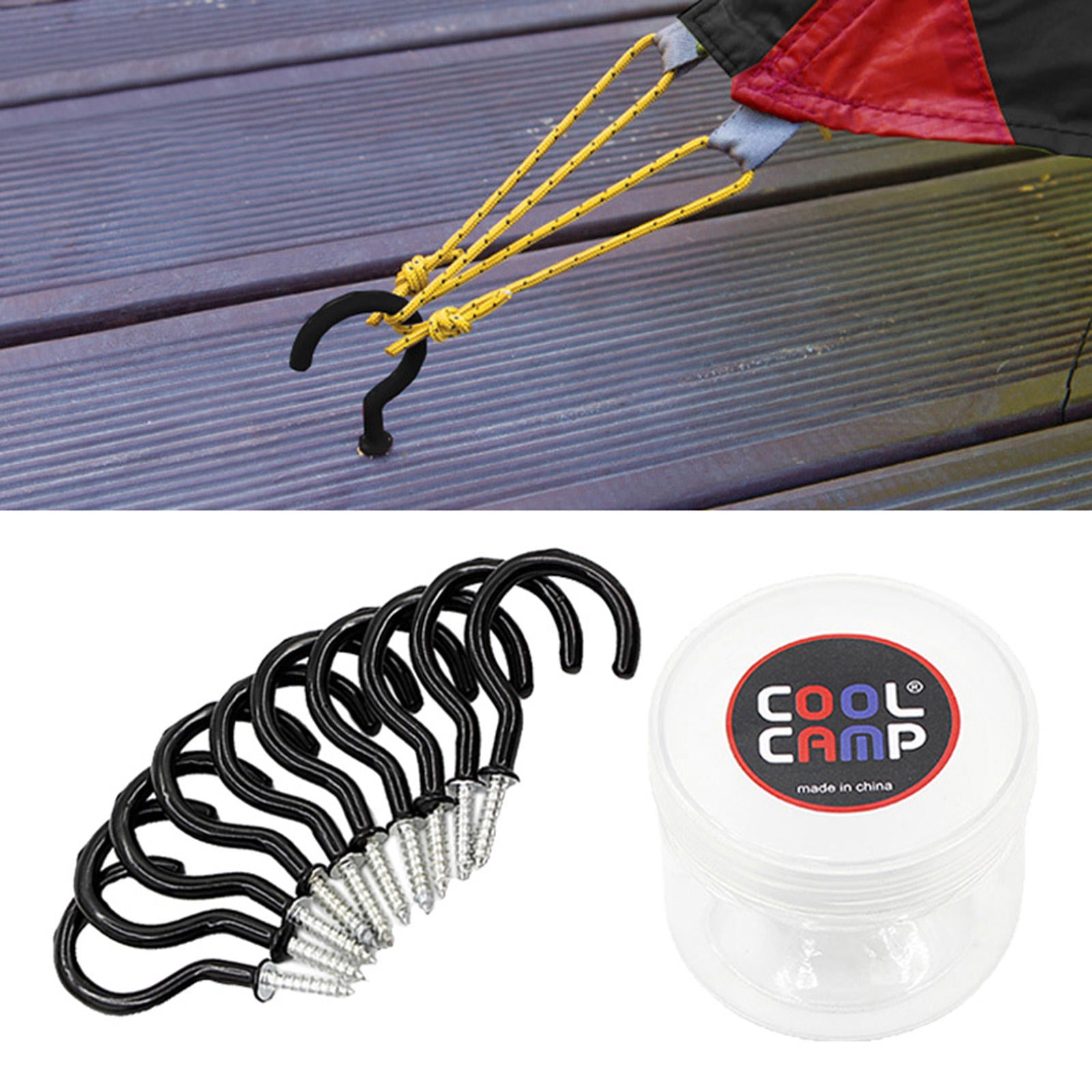 10x Tent Stakes with Hook Camping Tent Canopies Screw Stake Nail Spike