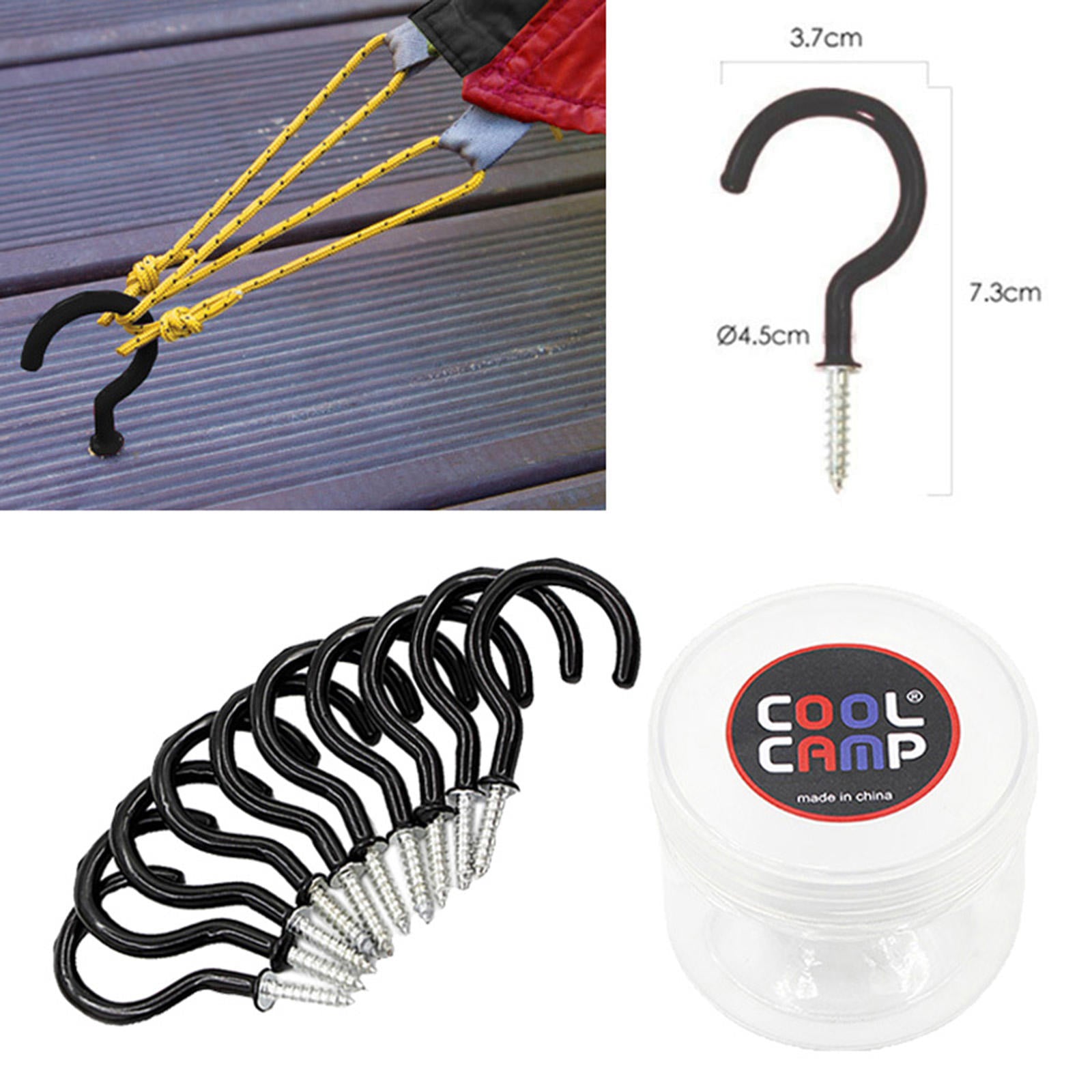 10x Tent Stakes with Hook Camping Tent Canopies Screw Stake Nail Spike