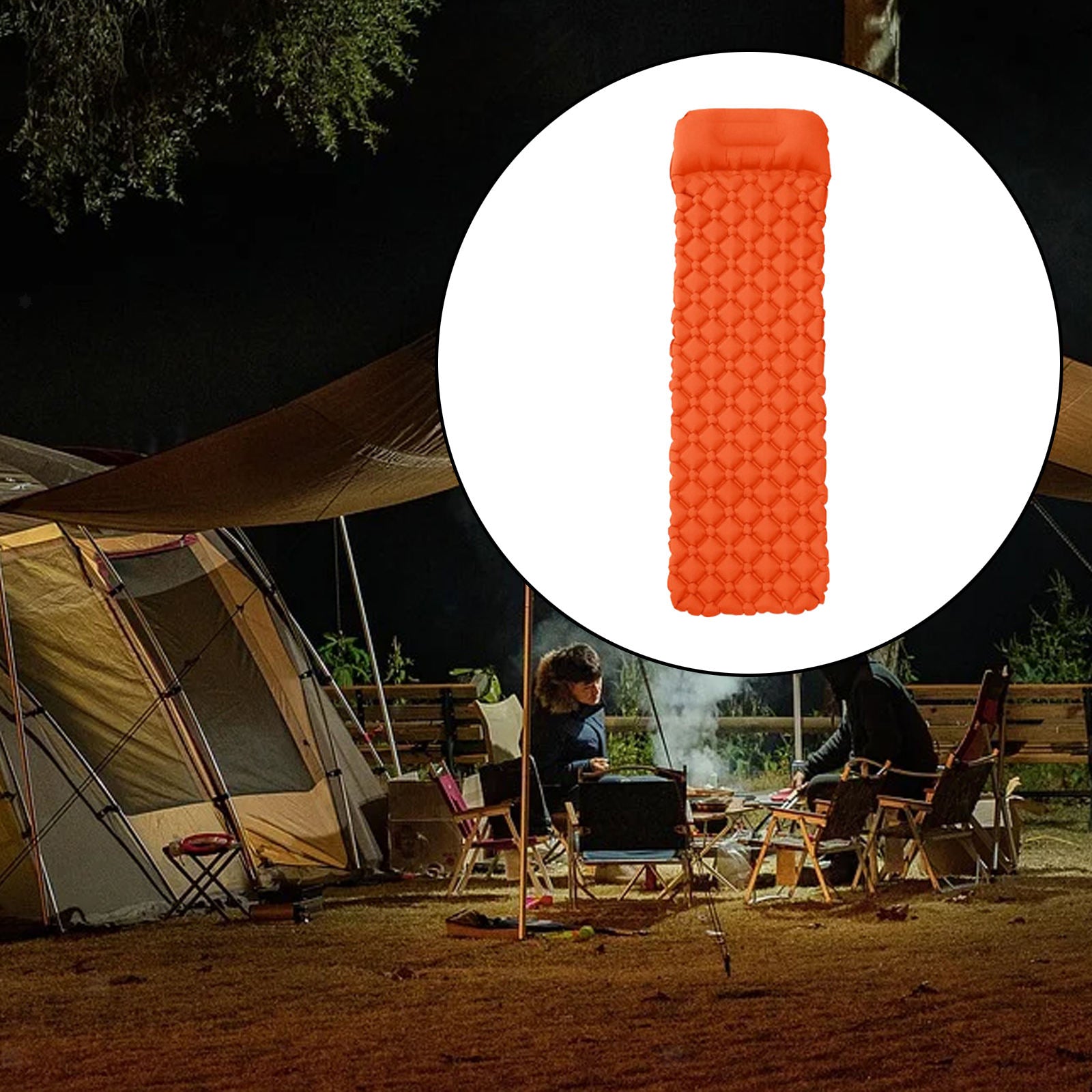 Travel Insulated Sleeping Mat Camping Inflatable Air Mattress without Pillow