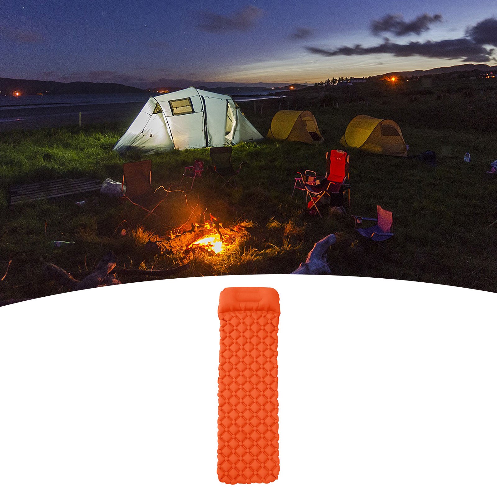 Travel Insulated Sleeping Mat Camping Inflatable Air Mattress without Pillow
