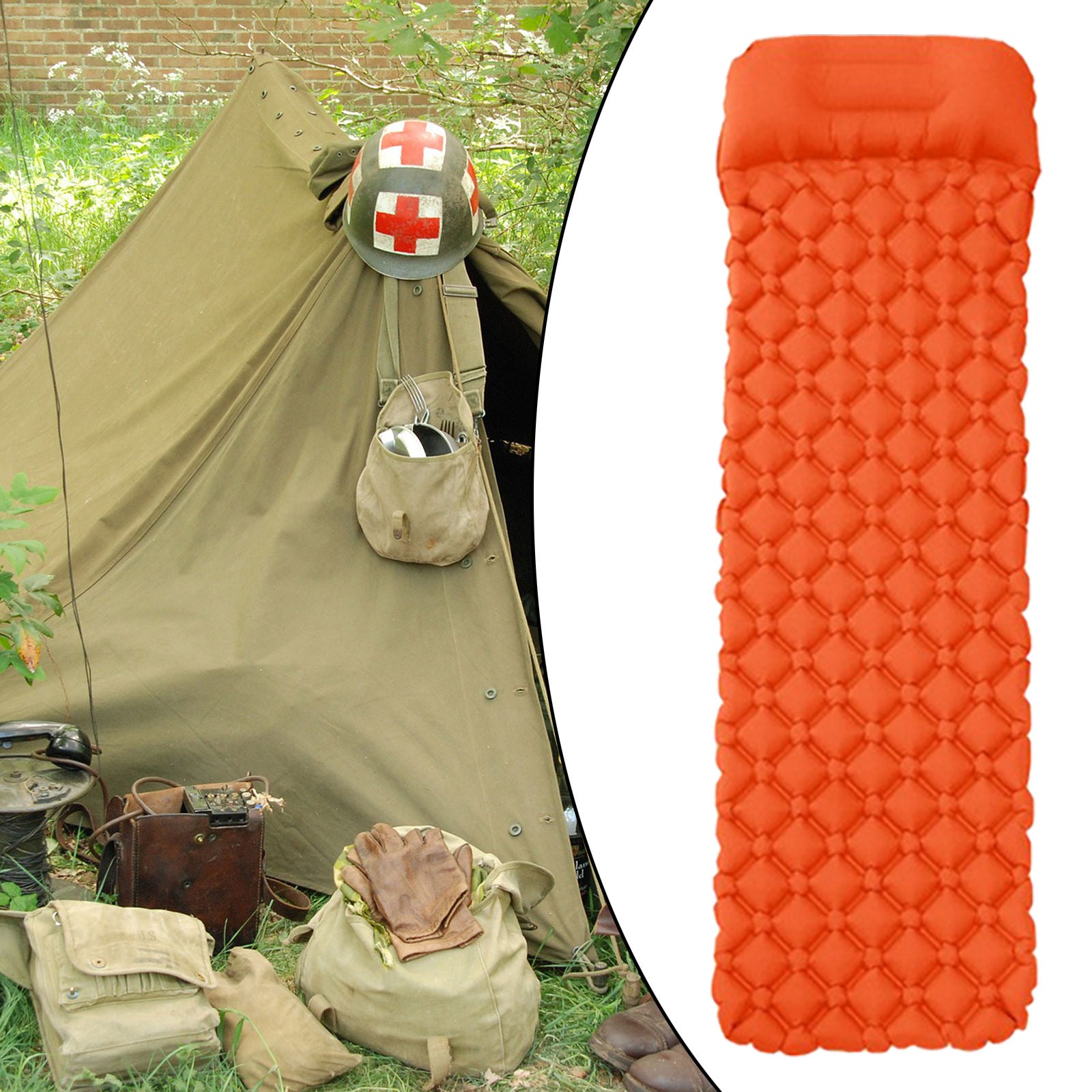 Travel Insulated Sleeping Mat Camping Inflatable Air Mattress without Pillow
