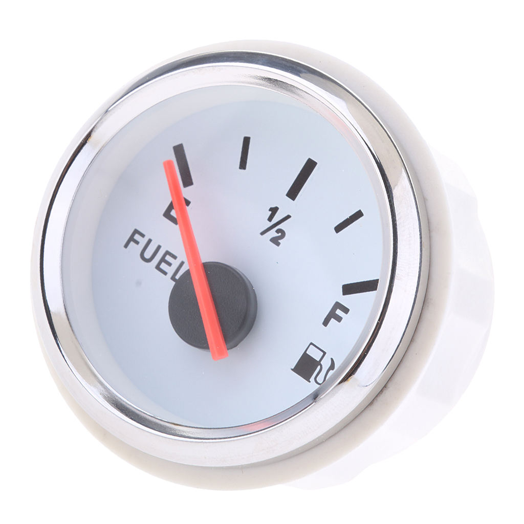 52mm White Boat Electrical Pointer Fuel Oil Level Gauge 0-190 ohms Universal