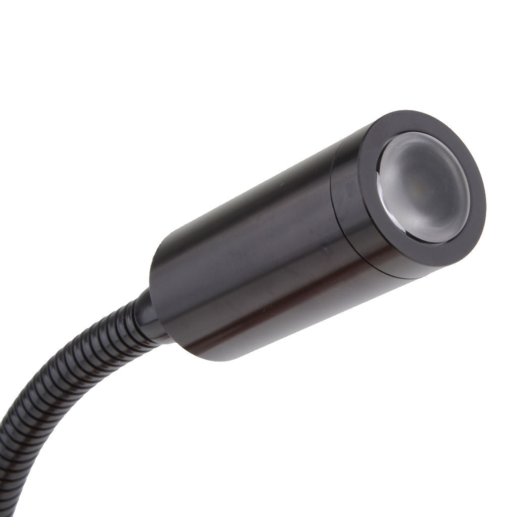 12V 2W LED   Gooseneck Reading Light for Boat RV Motorhome Black 2PCS