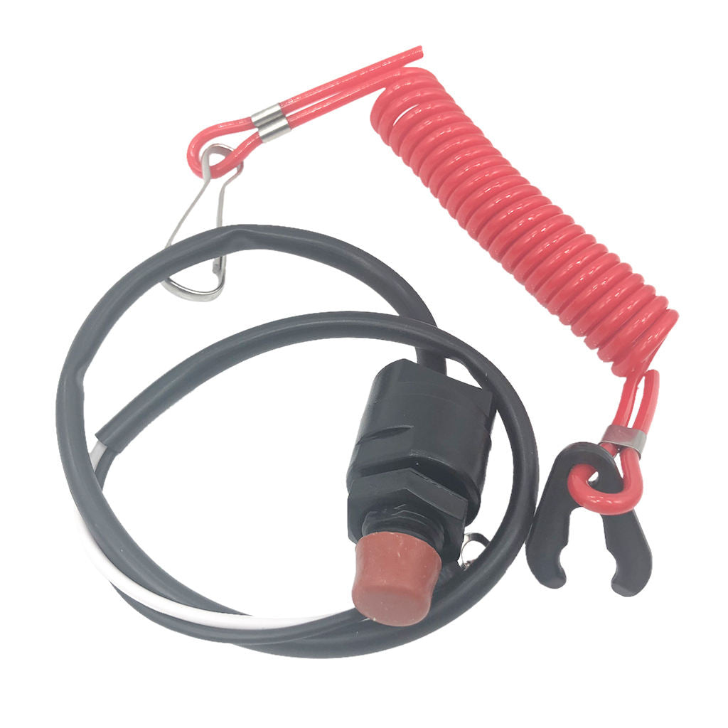 Universal Marine Boat Emergency Cut-Off Switch with Coiled Lanyard