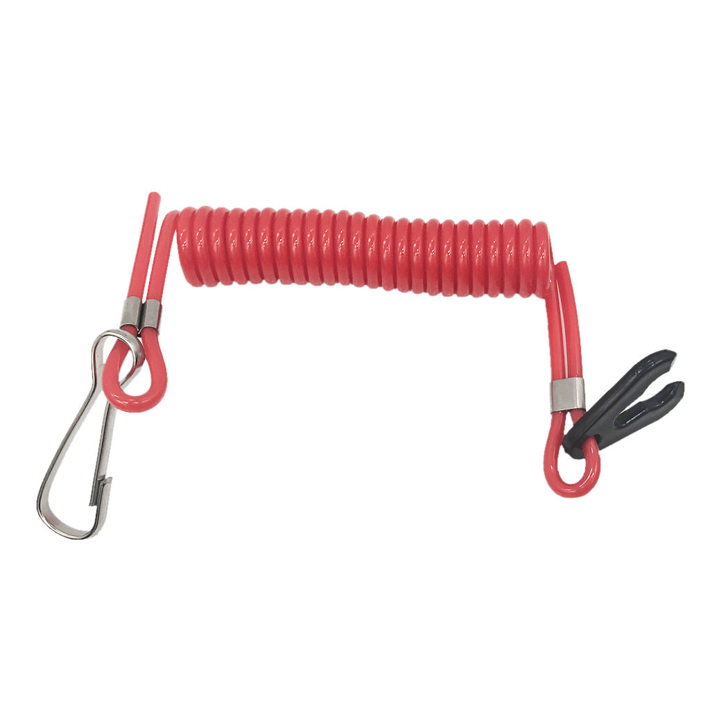 Universal Marine Boat Emergency Cut-Off Switch with Coiled Lanyard