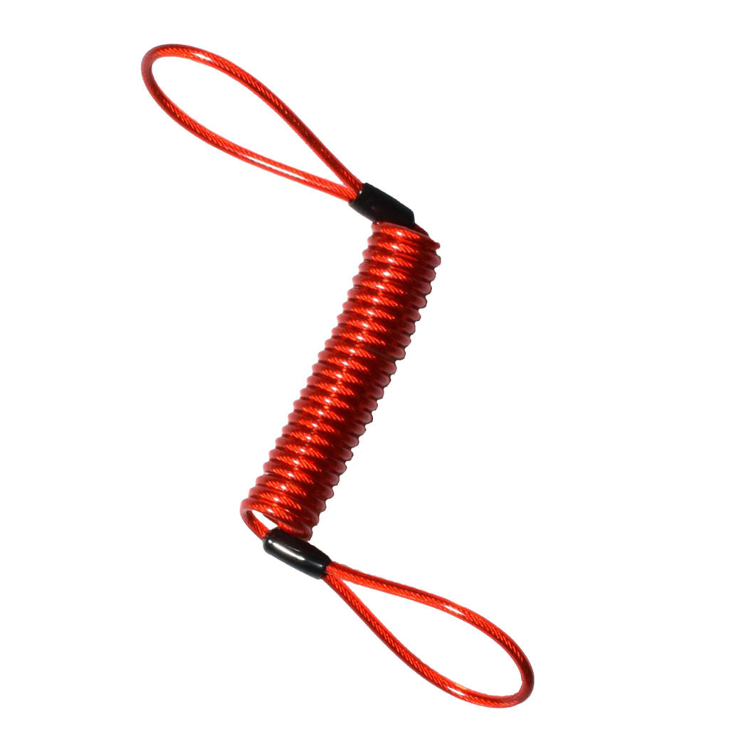 Blue+Red 150cm Alarm Disc Lock Security Spring Reminder Cable Motorcycle