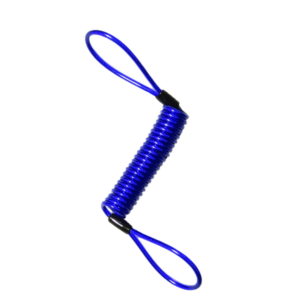 Blue+Red 150cm Alarm Disc Lock Security Spring Reminder Cable Motorcycle
