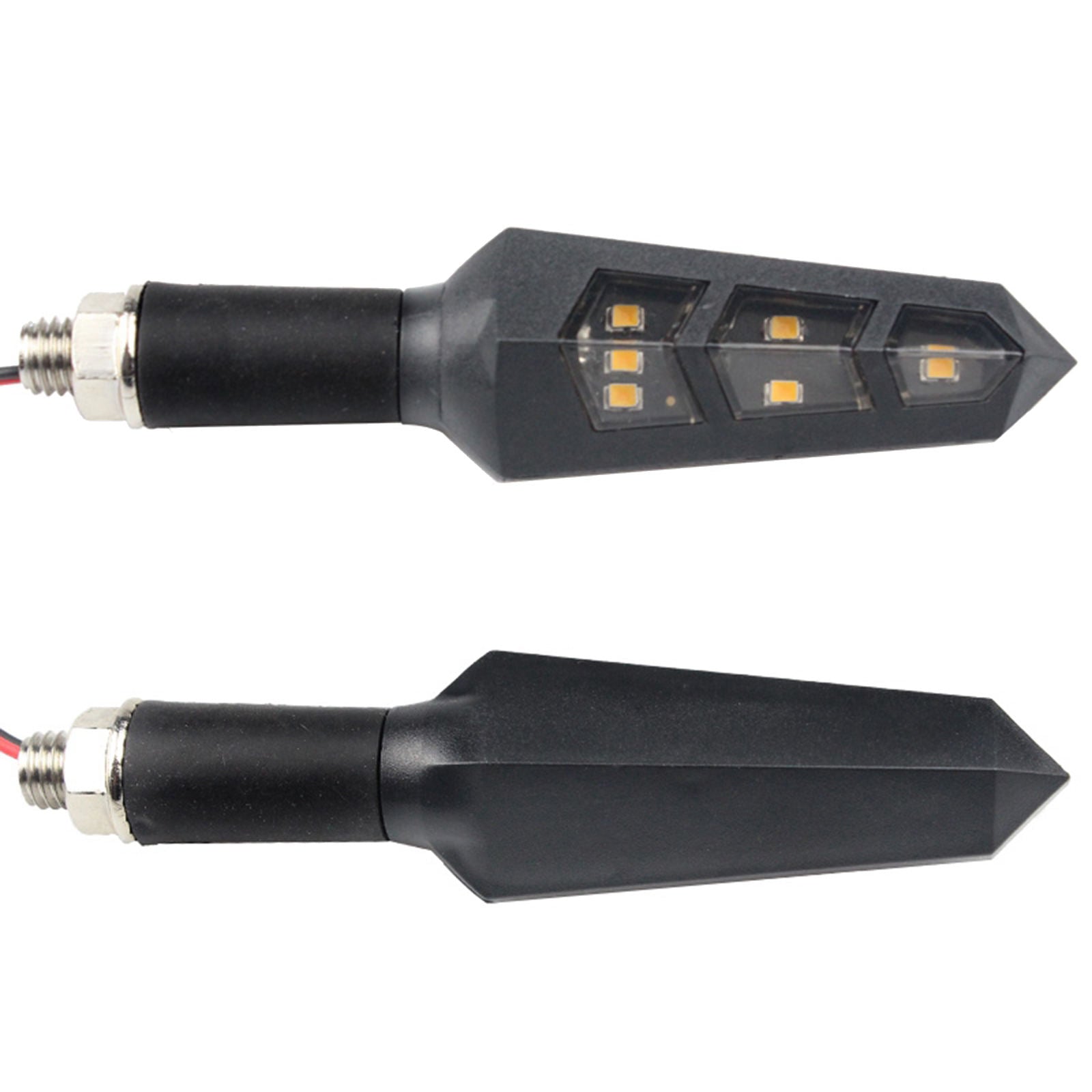 Plastic Turn Signal Lamp LED Blinker Light Lighting Modified Black 10x5x1cm