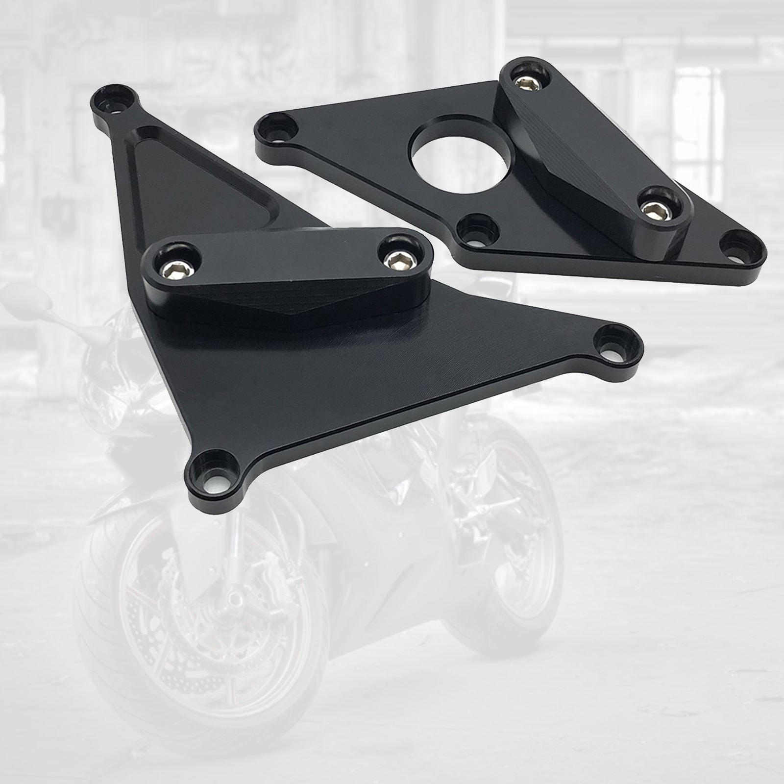2 Packs Motorcycle Engine Cover Frame Slider Protector for SUZUKI 2016 Black