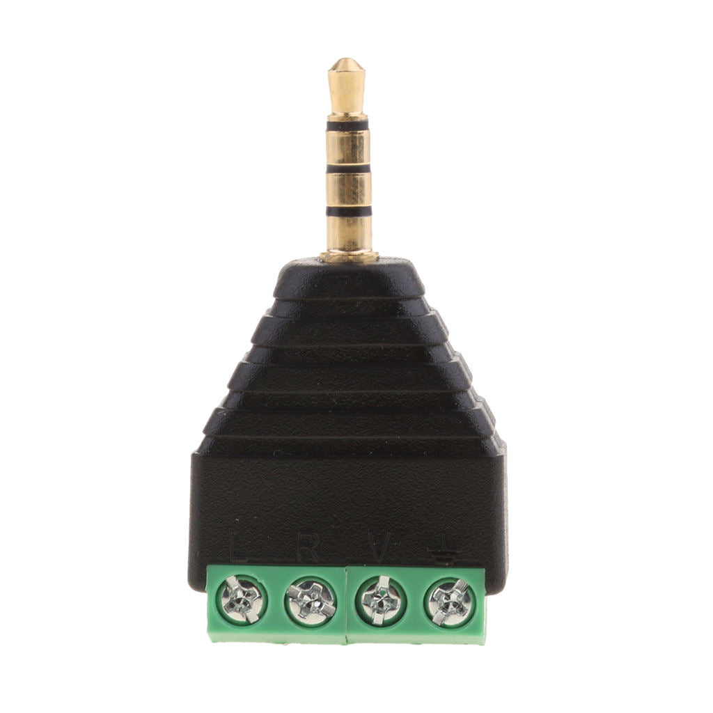 3.5mm 4 Pole Stereo TRRS Male to 4 Screw Terminal Female Converter Adapter