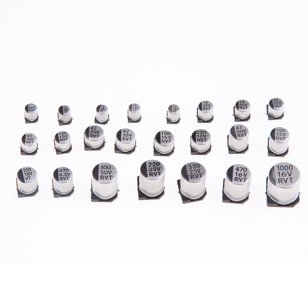 24 Values 400pcs SMD Aluminum Electrolytic Capacitors Assortment Box Kit .
