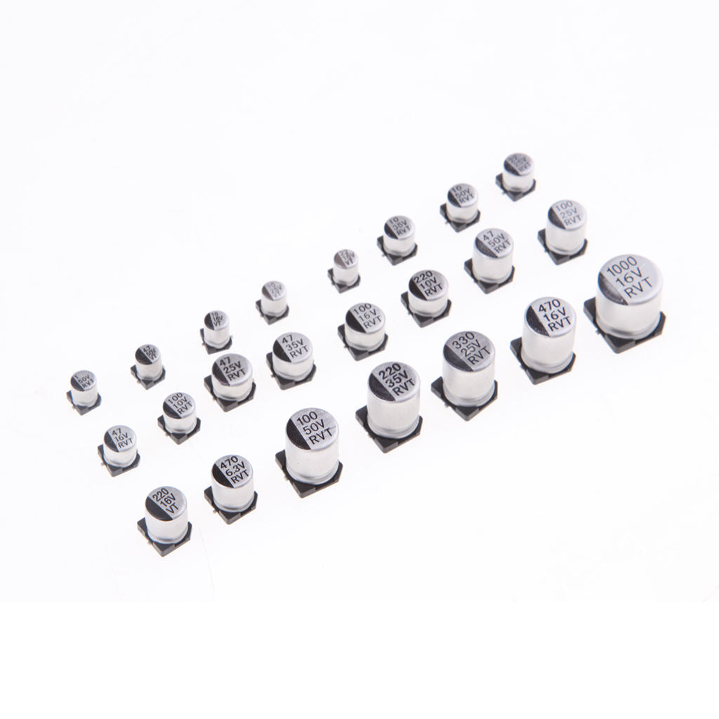 24 Values 400pcs SMD Aluminum Electrolytic Capacitors Assortment Box Kit .