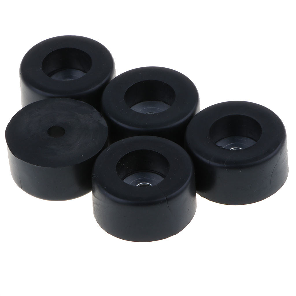 5 Pack Round Rubber Cabinet Amplifier Speaker CD Feet Pad Base 38x19mm Black