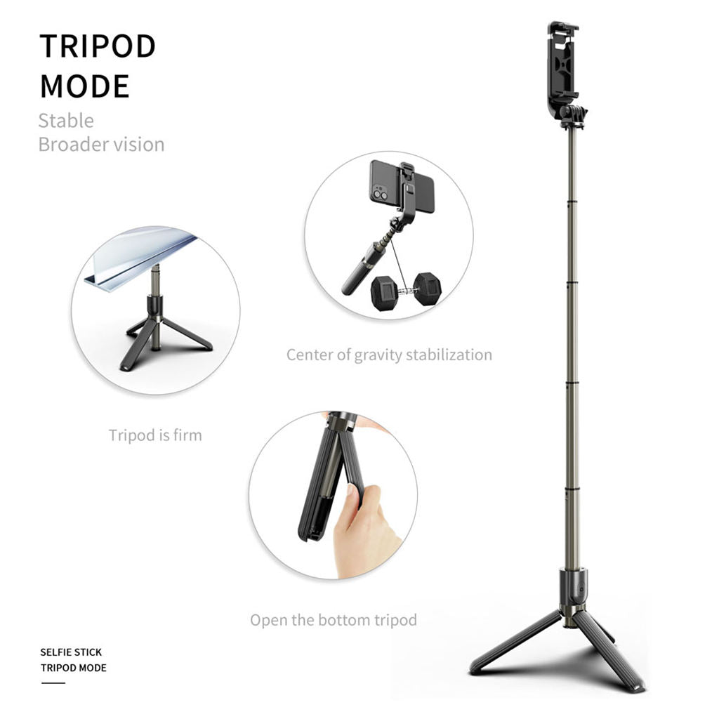 Expandable selfie stick tripod bluetooth remote control shutter release for