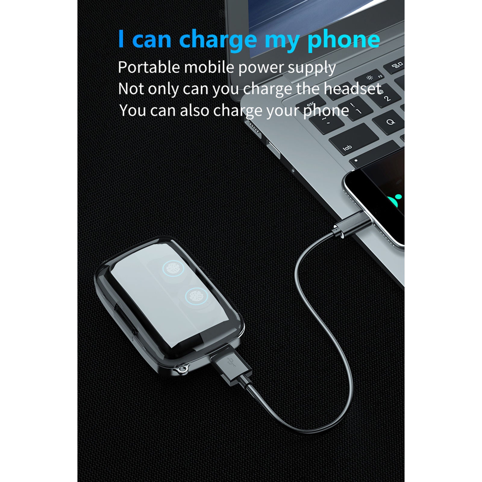 M18 true wireless headphones bluetooth headphone touch control with charging