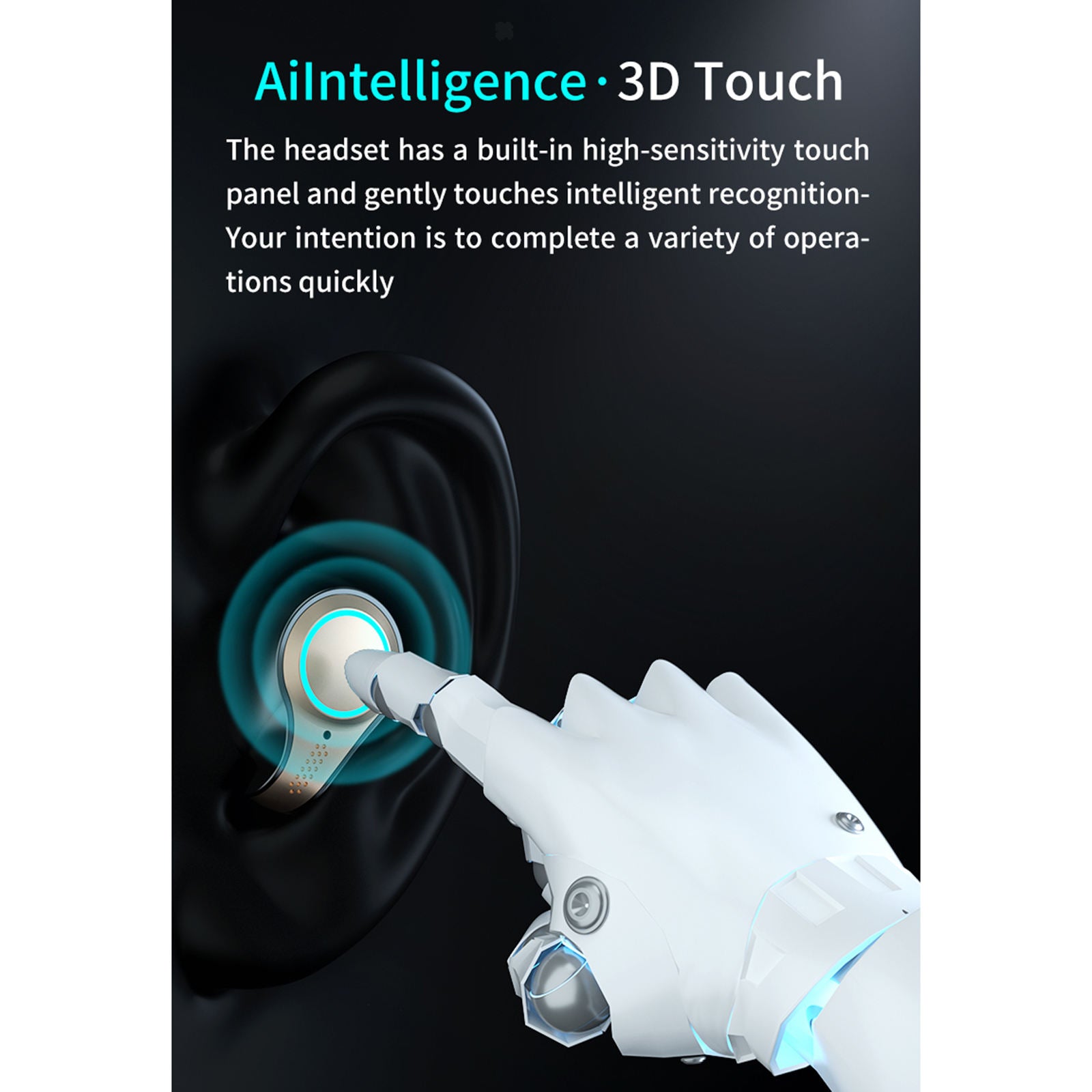 M18 true wireless headphones bluetooth headphone touch control with charging