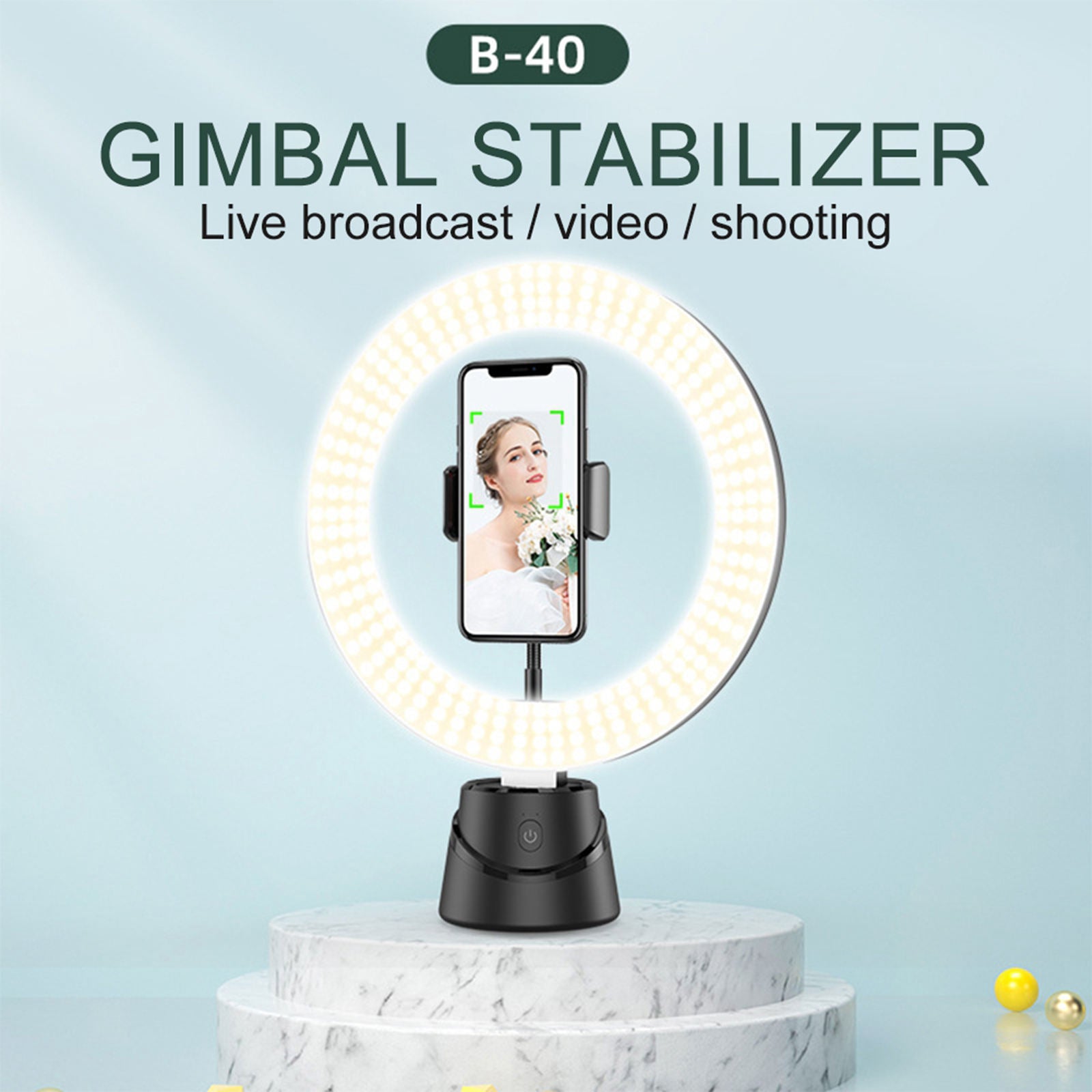 360Â° Rotating AI Camera Phone Gimbal Stabilizer Holder Live Broadcast