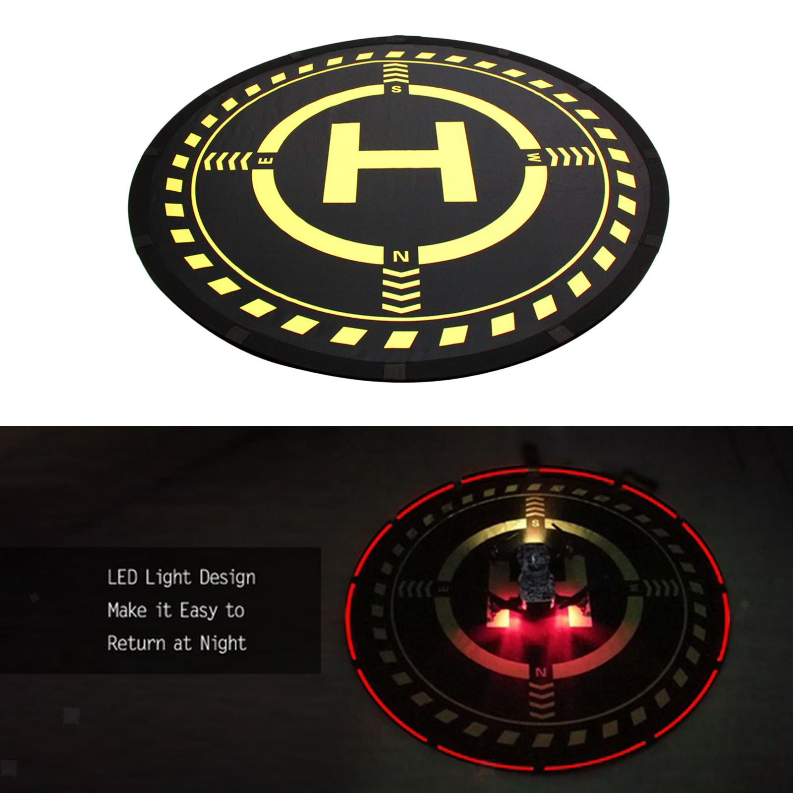 70cm Drones Landing Pad with LED Lamp for DJI Air 2S Durable Easy Carry