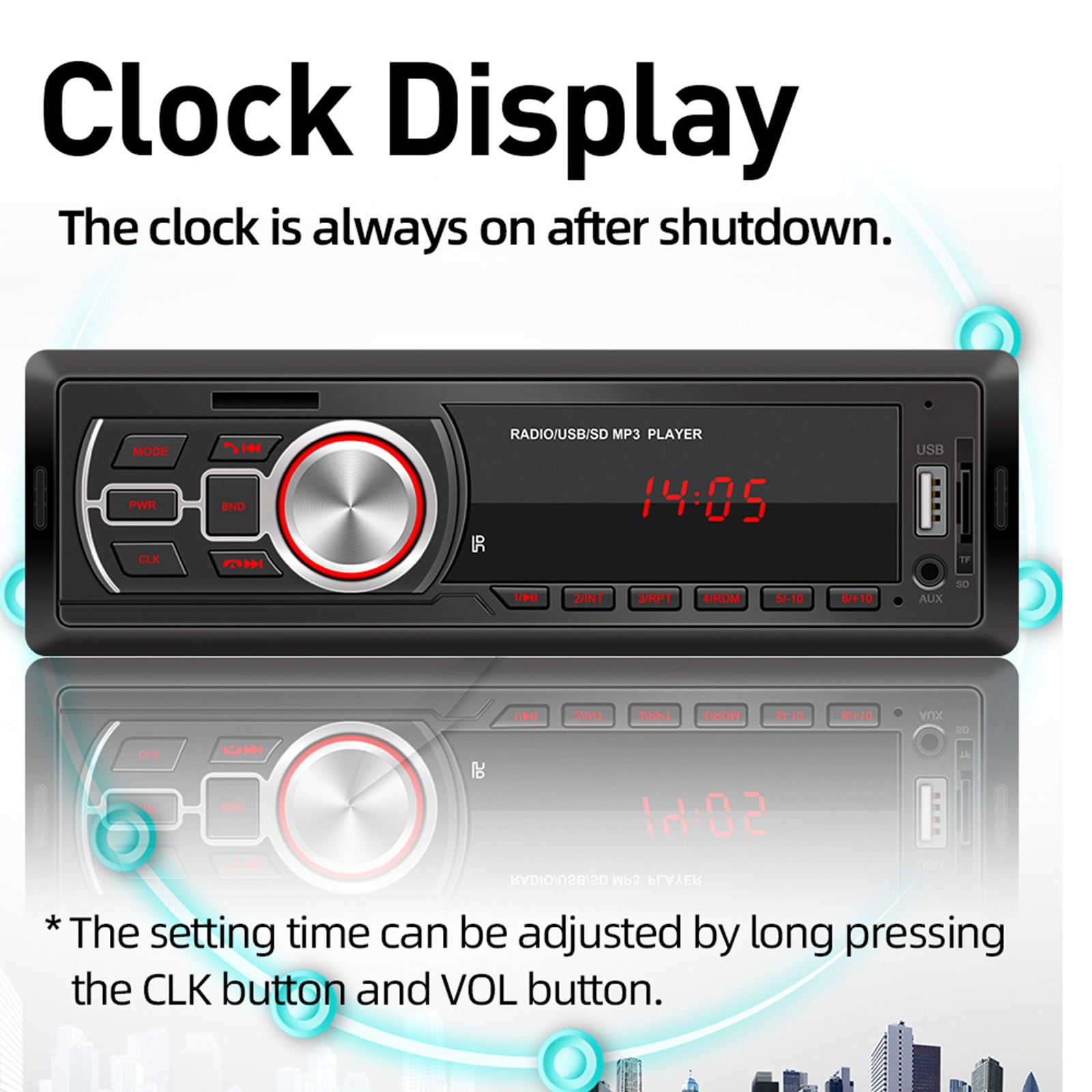 Audio Systems Car Stereo Built-in Microphone USB Port AM/FM Radio Receiver