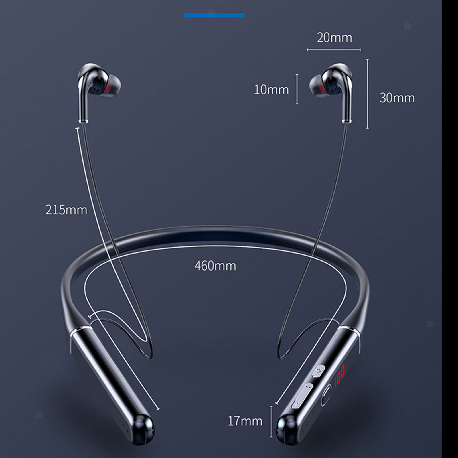 Bluetooth Headphones Neckband Sweatproof Stereo Earphones IPX3 Waterproof