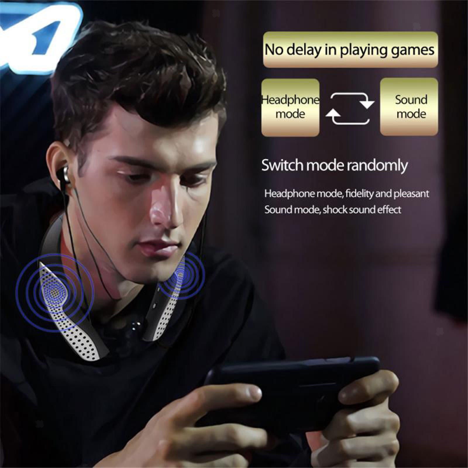Wearable Wireless Speaker Bluetooth 5.0 w/Retractable Earbuds Handsfree