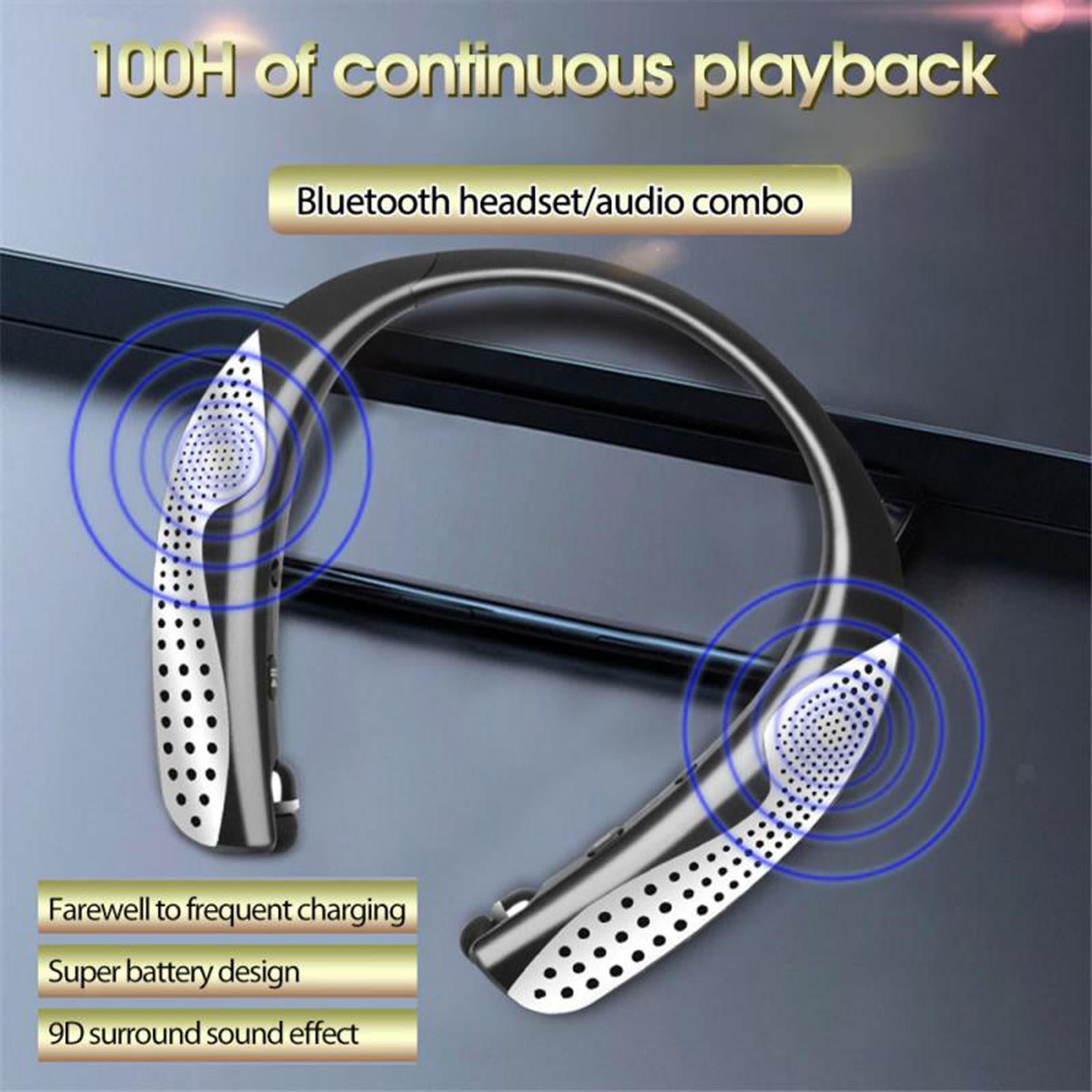 Wearable Wireless Speaker Bluetooth 5.0 w/Retractable Earbuds Handsfree