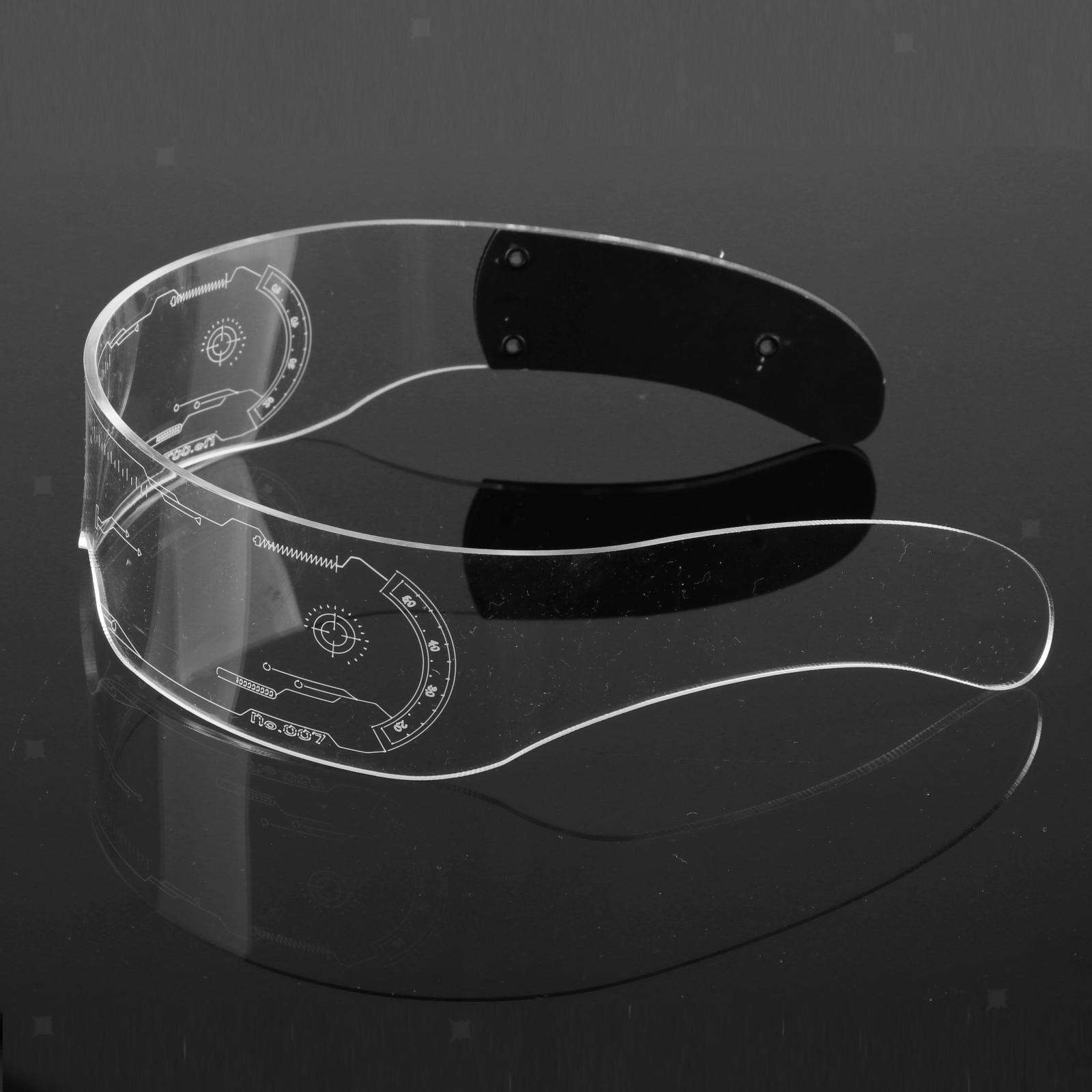 Futuristic LED Glasses 7 Colors Light Up Eyeglasses Monoblock Shield Club