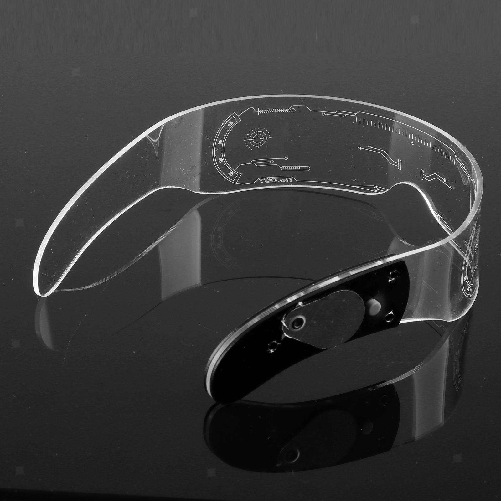 Futuristic LED Glasses 7 Colors Light Up Eyeglasses Monoblock Shield Club