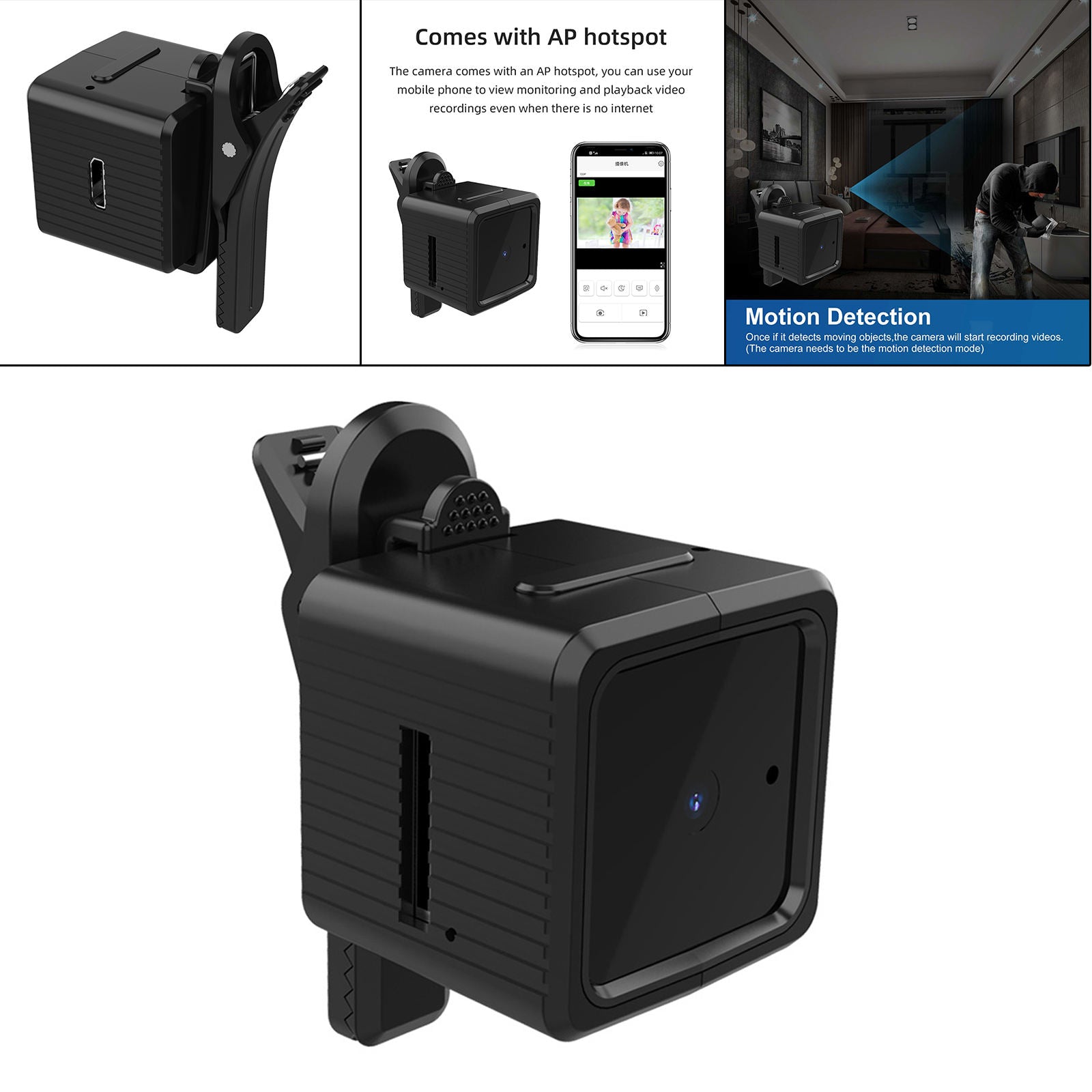 Mini Camera Monitor for Home Office Outdoor Video Recording Live Stream