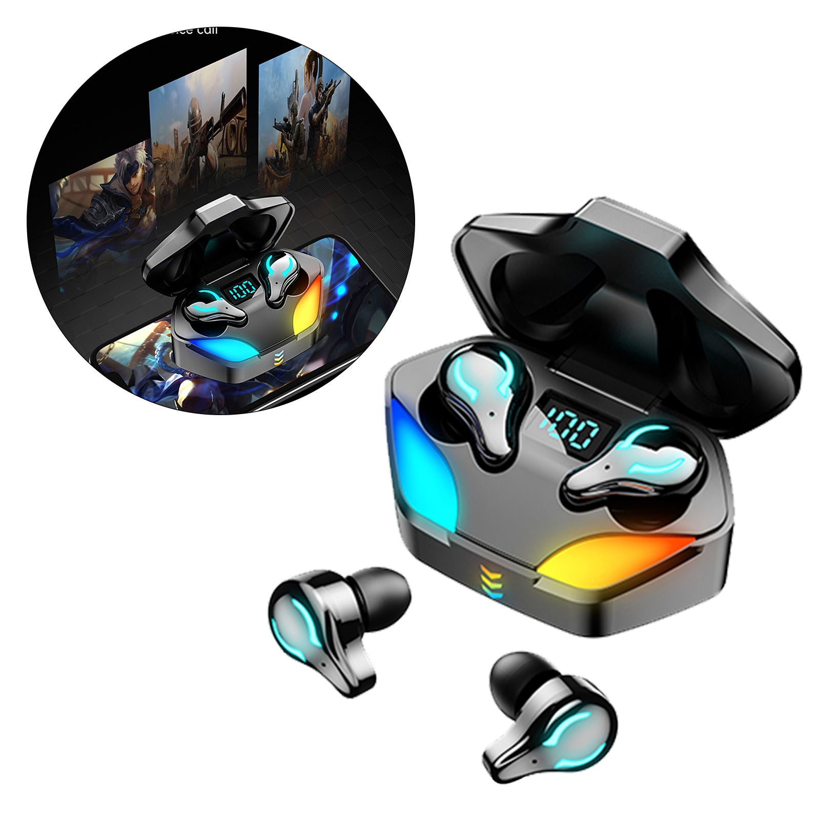 Wireless Gaming Earbuds Low Latency Noice Cancelling with Charging Case