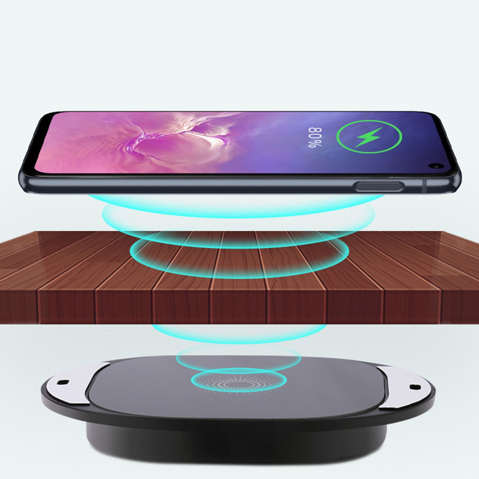 Wireless Charger Desktop Quickly Charge Qi TWS for Kitchen Wooden Tables
