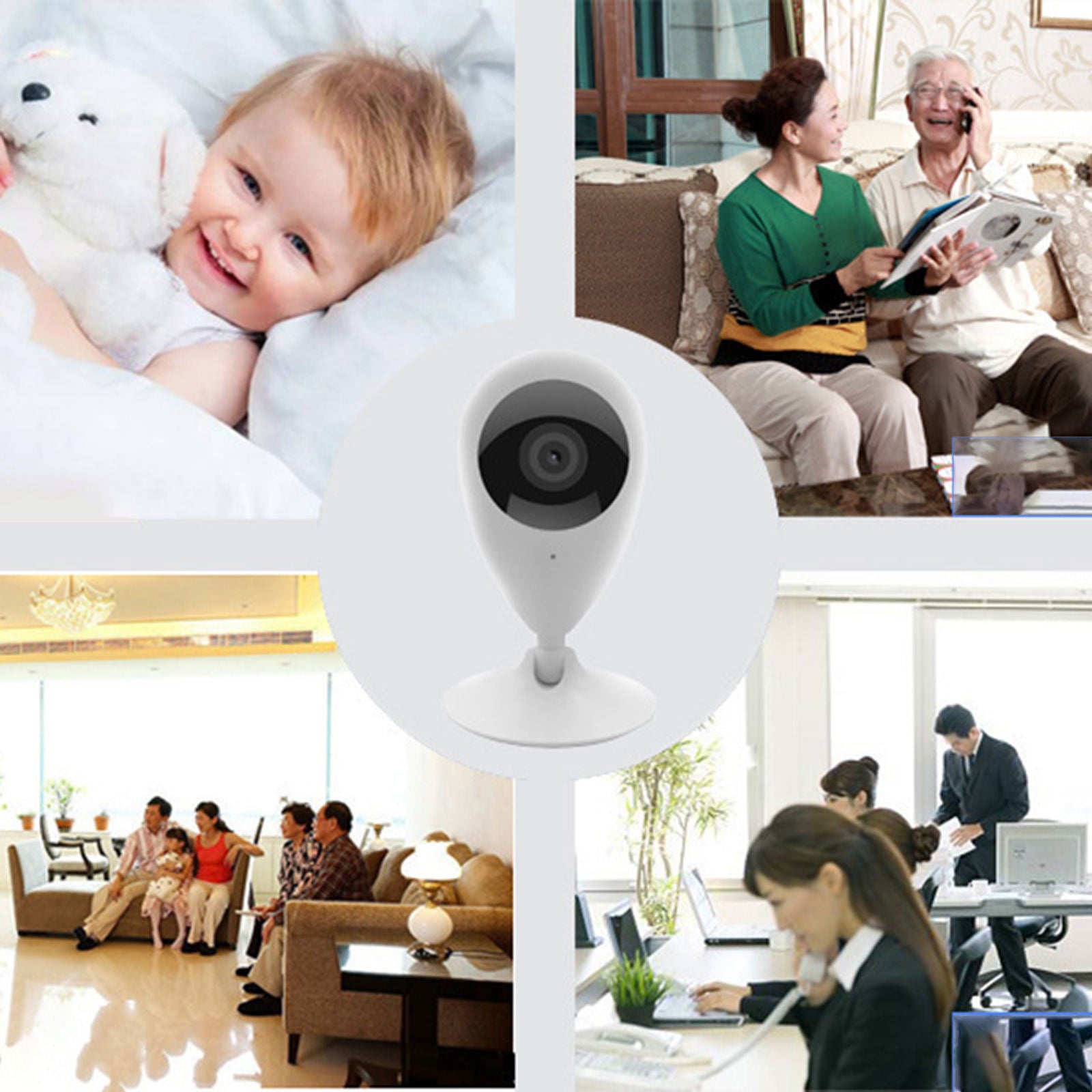 Indoor WiFi Camera 1080P Cloud Baby Monitor Wireless Motion Tracker Plug-US