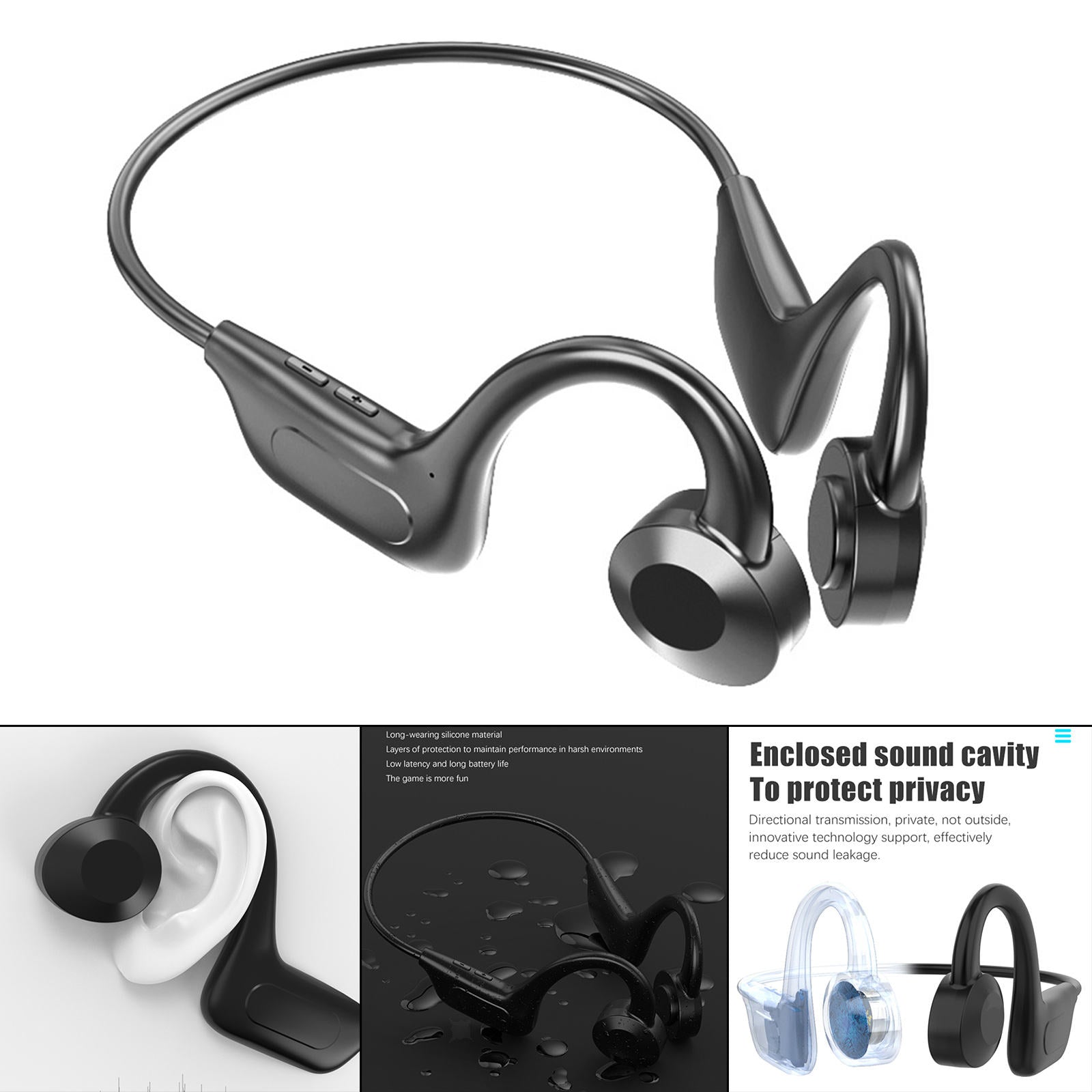 Open Ear Bluetooth Headset  Conduction Sport Earphones for Fitness
