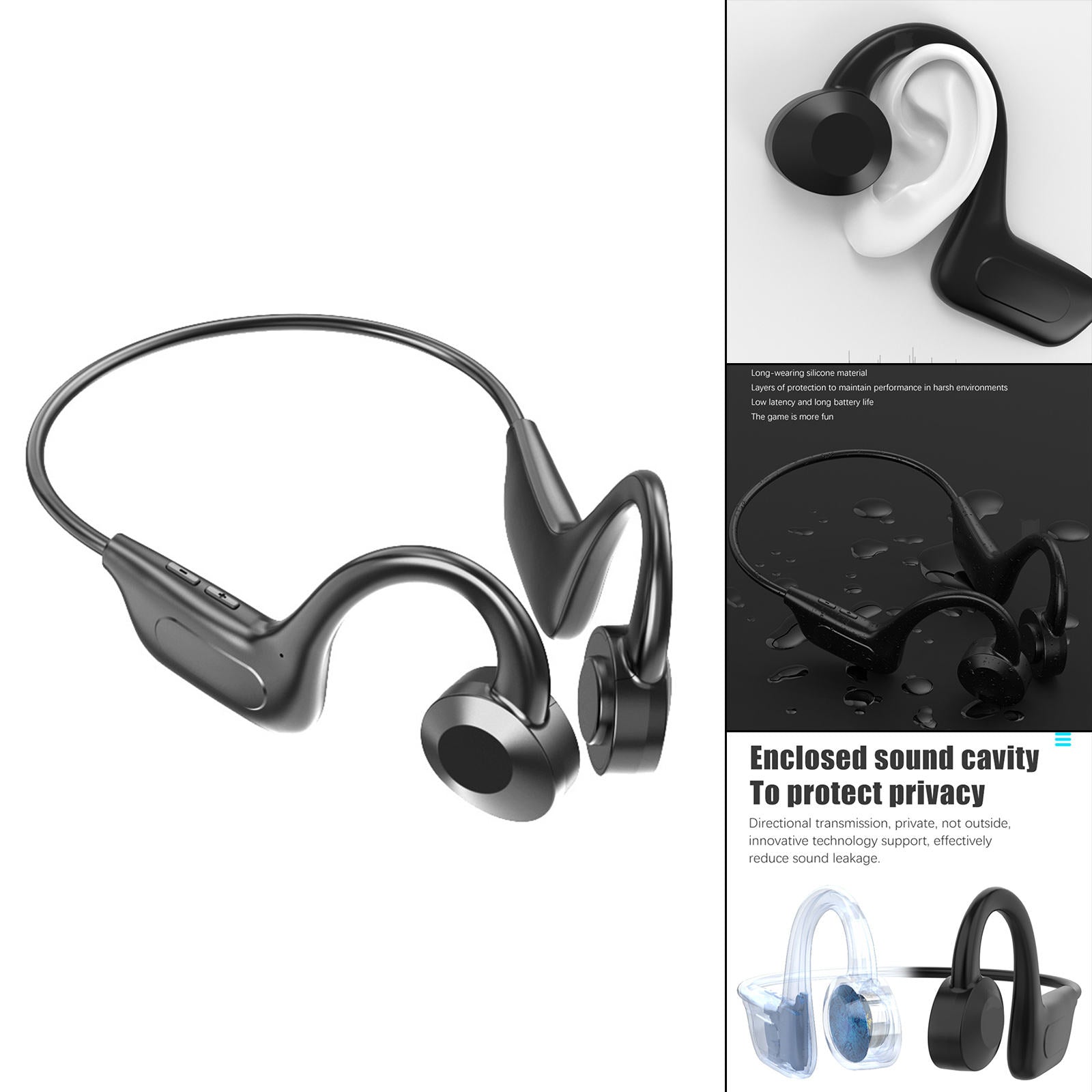 Open Ear Bluetooth Headset  Conduction Sport Earphones for Fitness