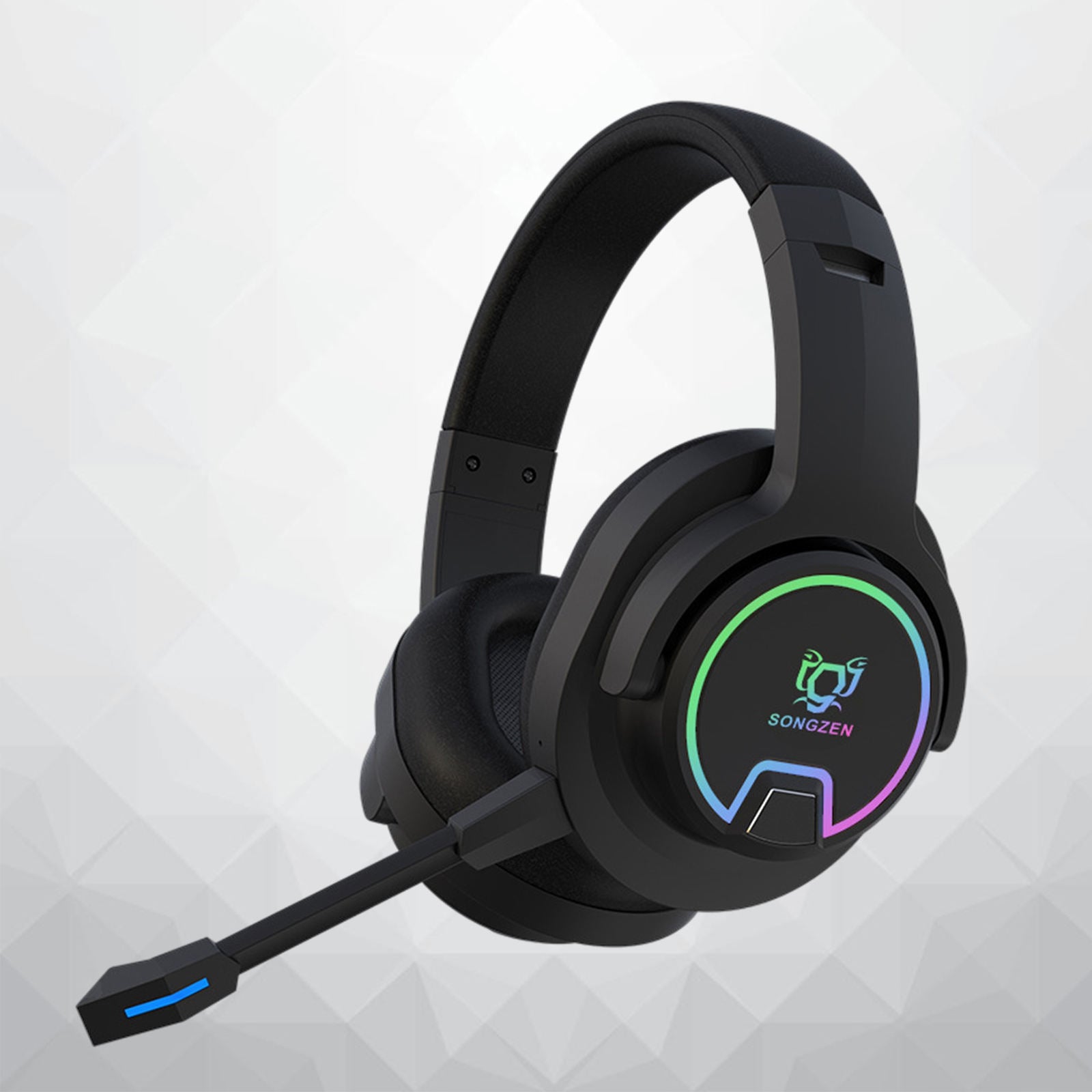 RGB Over Ear Wireless Bluetooth Gaming Headset with MIC Headphone for Gamer