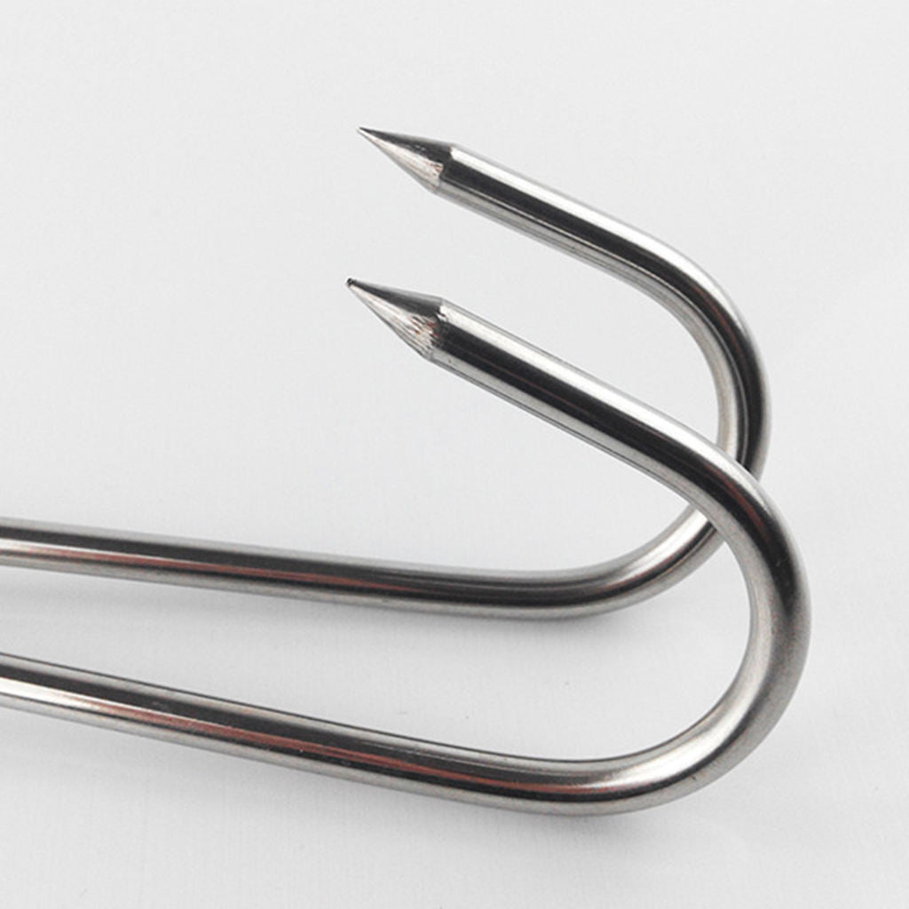 5Pcs Stainless Steel Double Hooks Hams Duck Processing BBQ Hanger Hook Tool