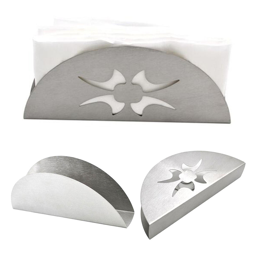 Simple Stainless Steel Fan shape Table Tissue Serviette Napkin Paper Holder