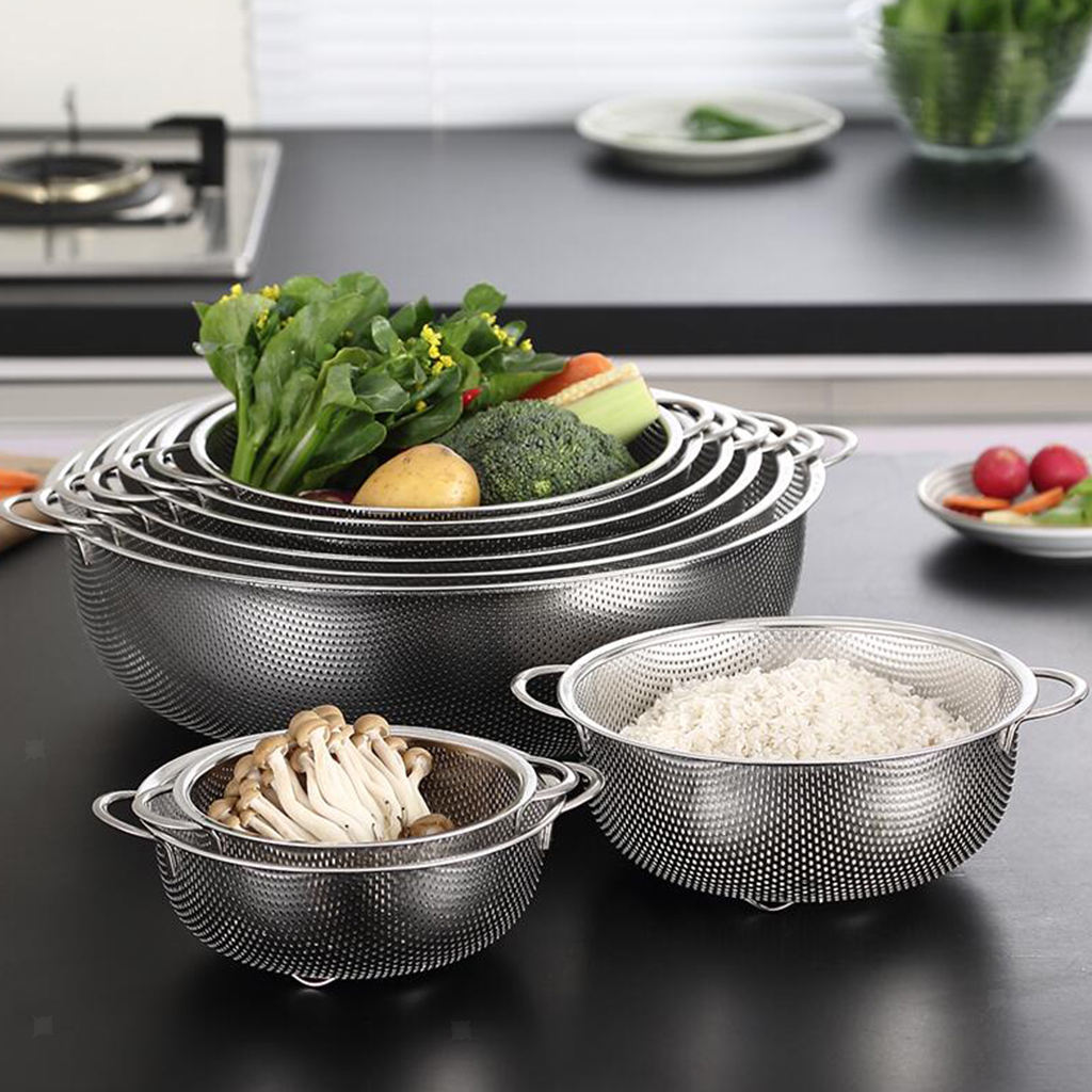Stainless Steel Fruit Vegetable Strainer Colander Kitchen Supplies 16.5cm