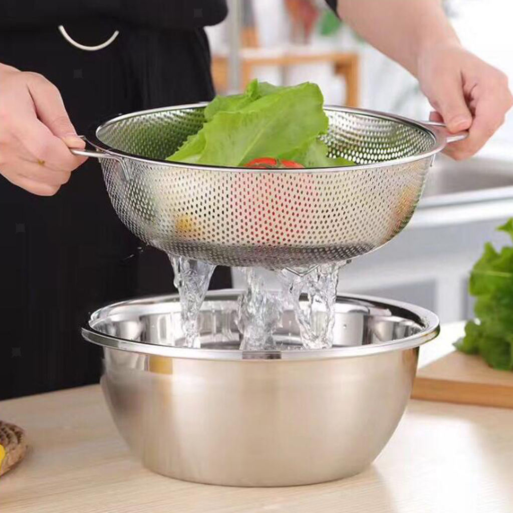 Stainless Steel Fruit Vegetable Strainer Colander Kitchen Supplies 16.5cm