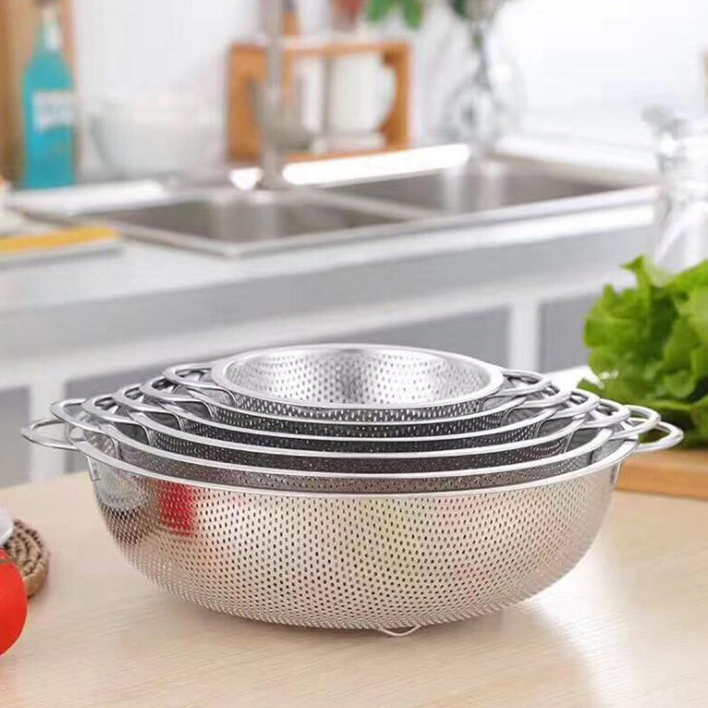 Stainless Steel Fruit Vegetable Strainer Colander Kitchen Supplies 16.5cm